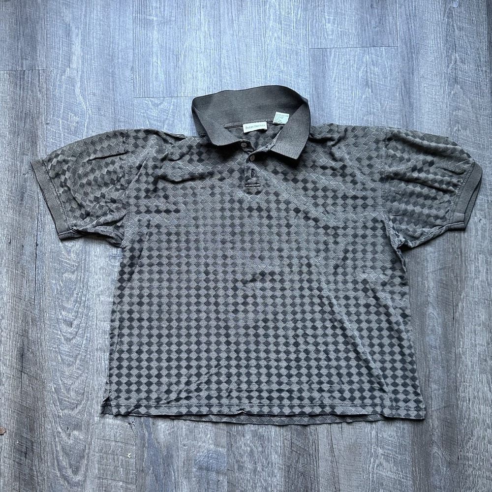 Barry Bricken Short Sleeve Geometric  Polo Shirt‎ Men's Short Size Large